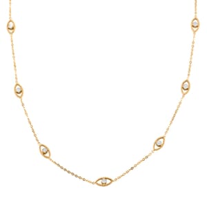 Italian Evil Eye Necklace in 10K Yellow Gold 2 Grams 18 Inches