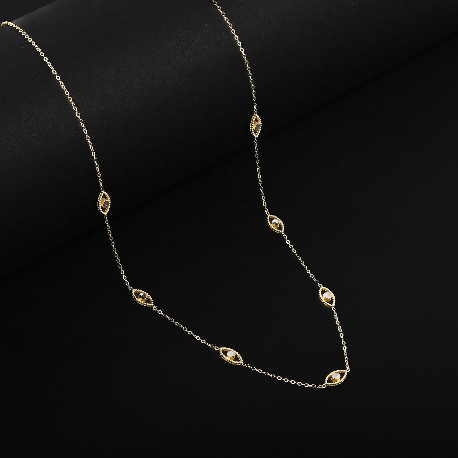 Italian Evil Eye Necklace in 10K Yellow Gold 2 Grams 18 Inches