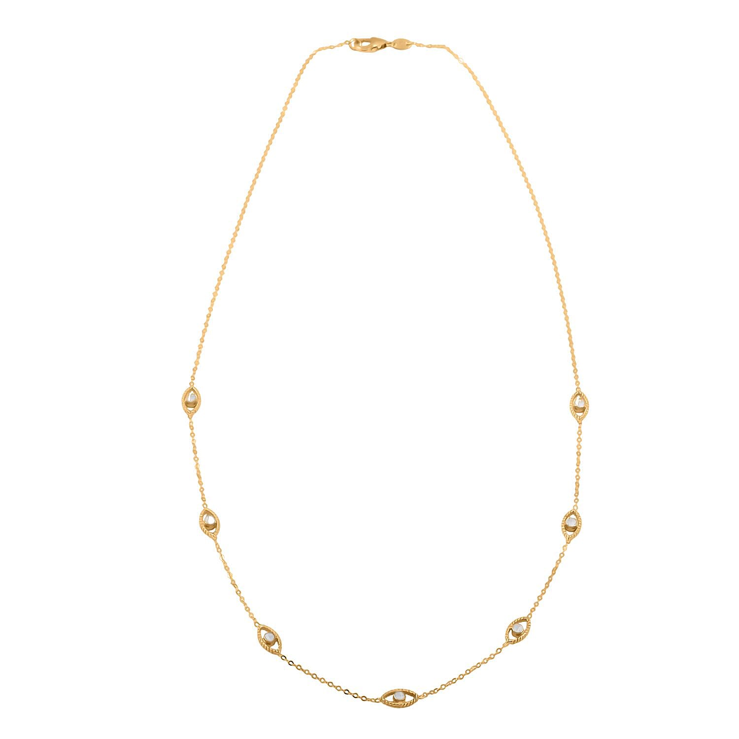 Italian Evil Eye Necklace in 10K Yellow Gold 2 Grams 18 Inches