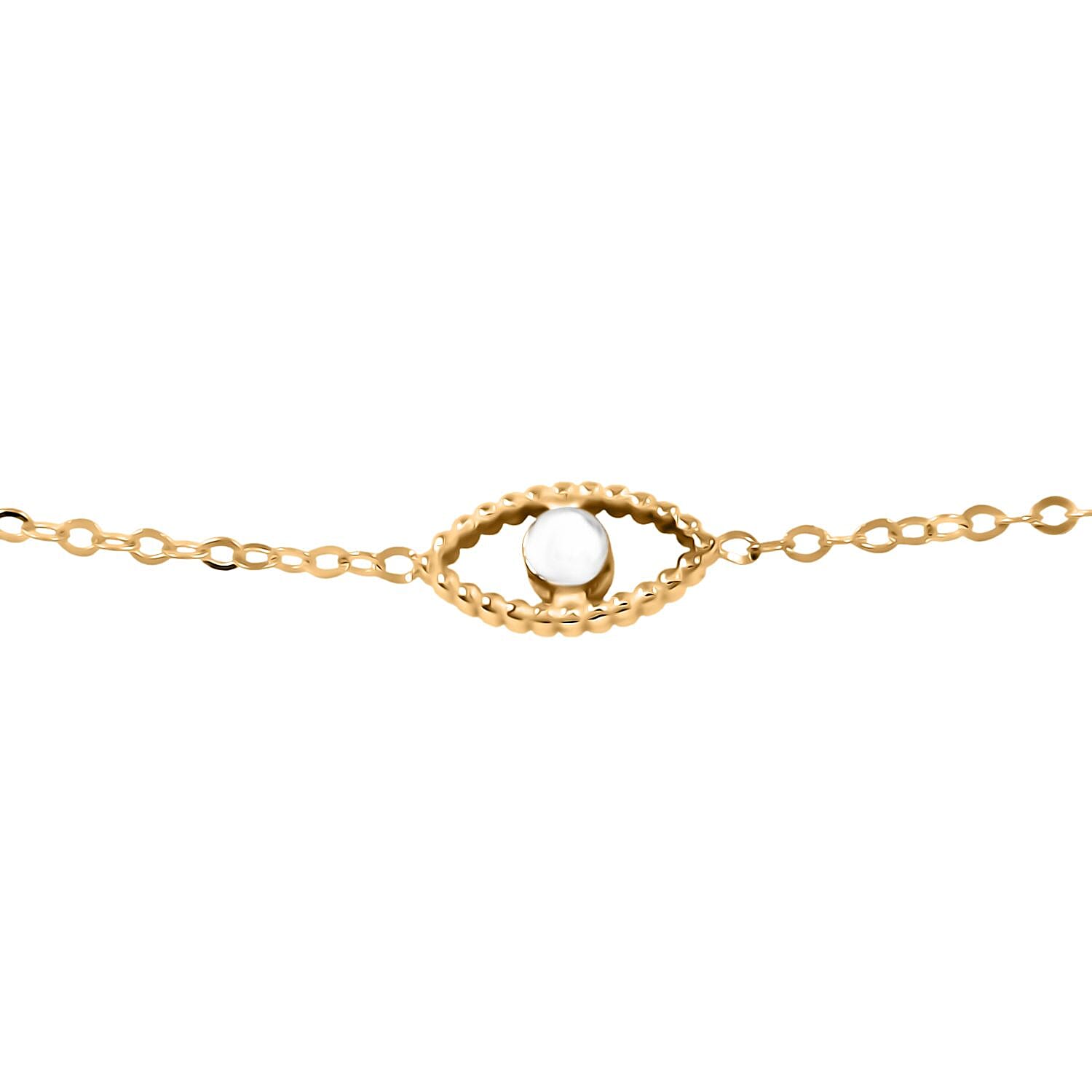 Italian Evil Eye Necklace in 10K Yellow Gold 2 Grams 18 Inches