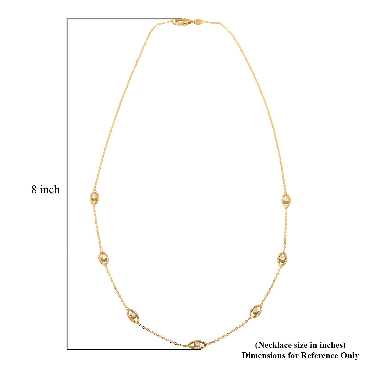 Italian Evil Eye Necklace in 10K Yellow Gold 2 Grams 18 Inches