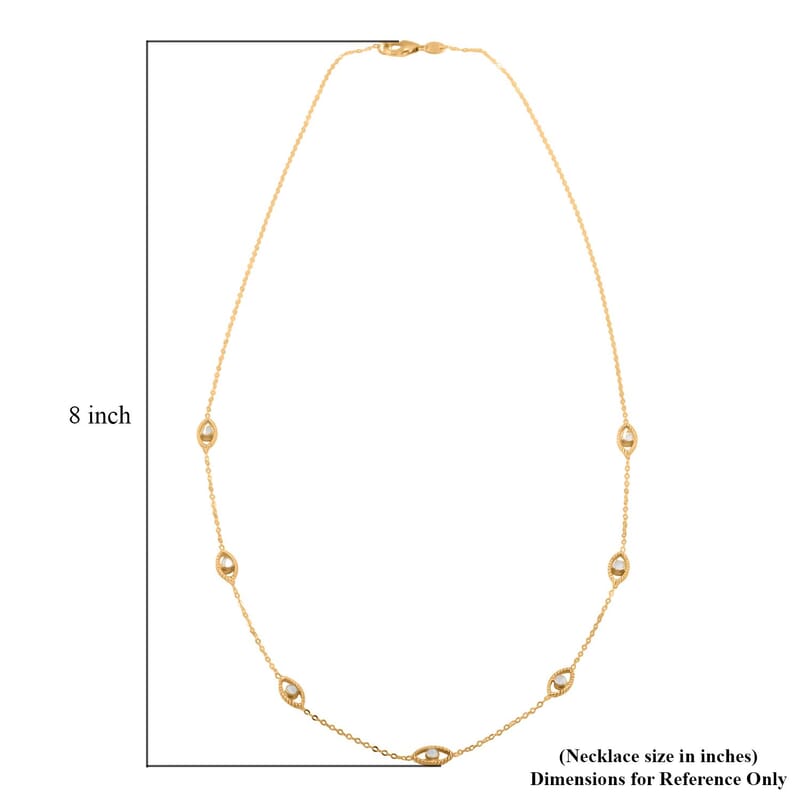 Italian Evil Eye Necklace in 10K Yellow Gold 2 Grams 18 Inches