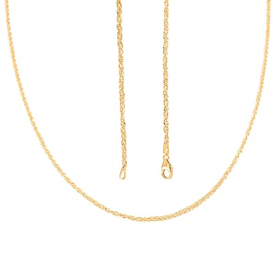 Italian Fancy Link Necklace in 10K Yellow Gold 1.4 Grams 20 Inches