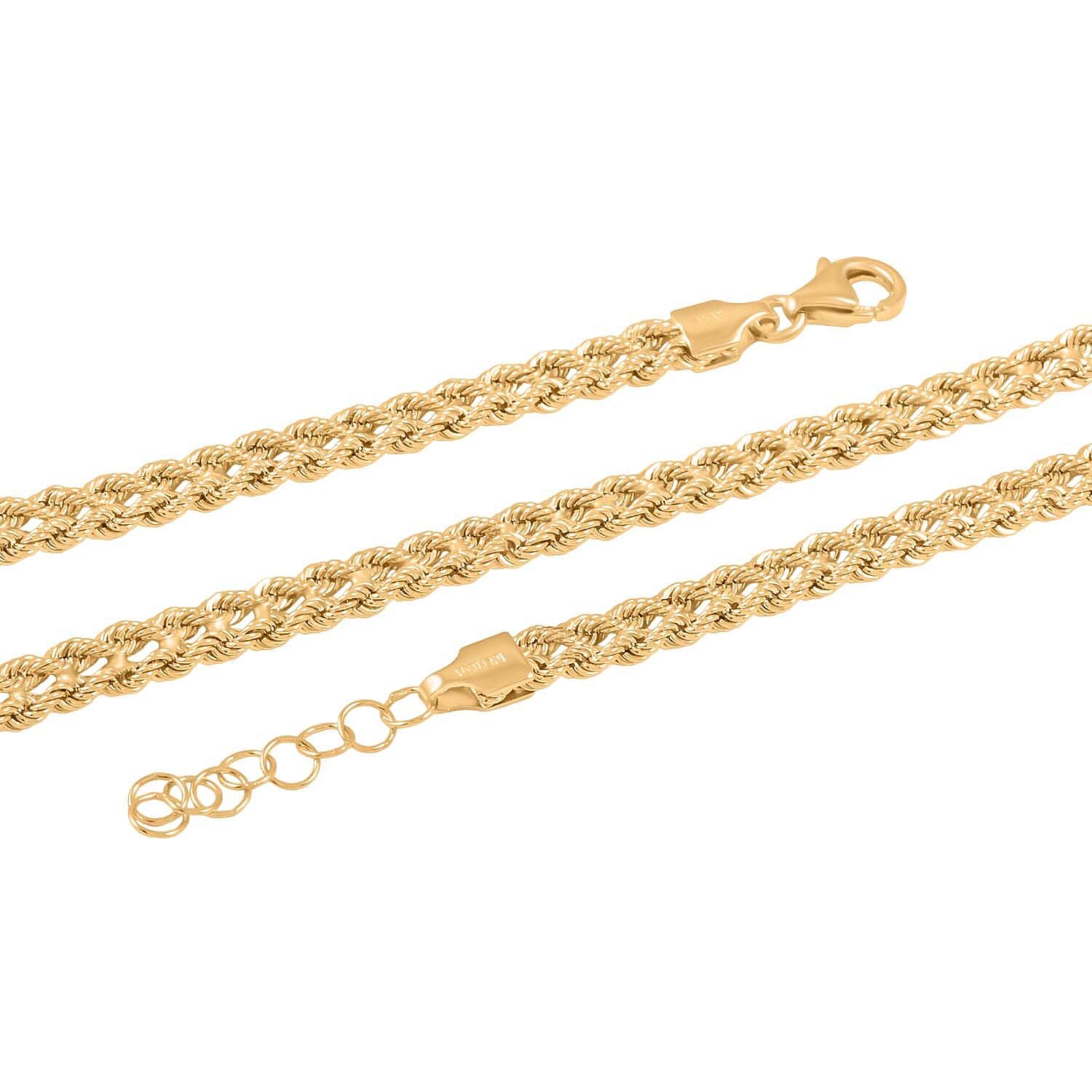 Italian Rope Chain Necklace in 10K Yellow Gold (Adjustable) 4.9 Grams