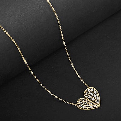 Italian Heart Necklace in 10K Yellow Gold 1.6 Grams 18-20 Inches