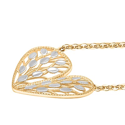 Italian Heart Necklace in 10K Yellow Gold 1.6 Grams 18-20 Inches