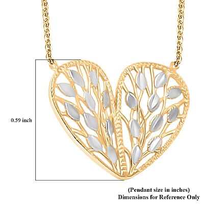 Italian Heart Necklace in 10K Yellow Gold 1.6 Grams 18-20 Inches