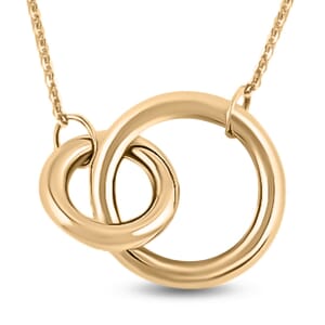 Italian Interlocking Circles Necklace in 10K Yellow Gold 1.62 Grams 18-20 Inches