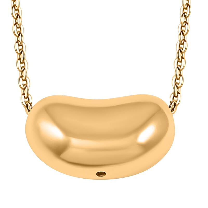 Italian Serene Bean Necklace in 10K Yellow Gold 1.46 Grams 18-20 Inches