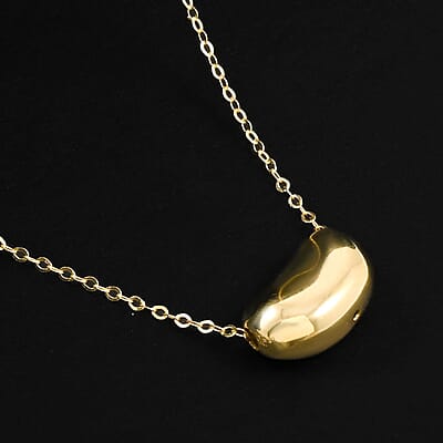 Italian Serene Bean Necklace in 10K Yellow Gold 1.46 Grams 18-20 Inches