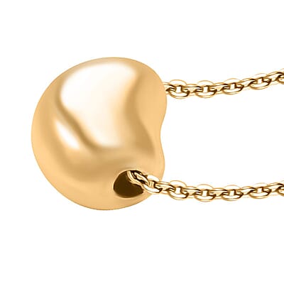 Italian Serene Bean Necklace in 10K Yellow Gold 1.46 Grams 18-20 Inches