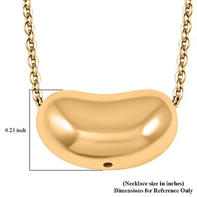 Italian Serene Bean Necklace in 10K Yellow Gold 1.46 Grams 18-20 Inches