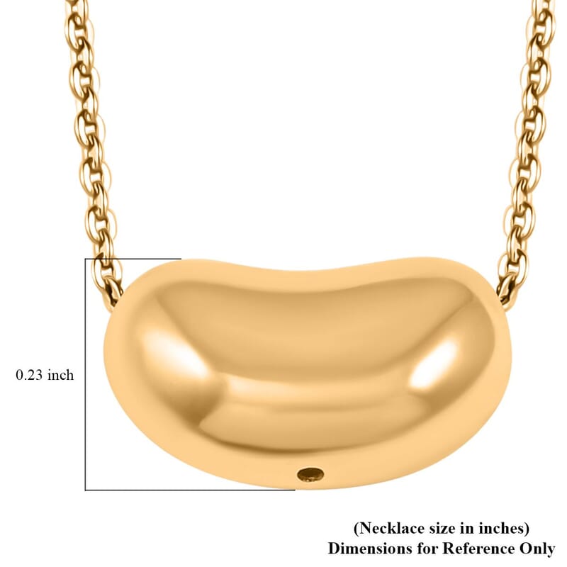 Italian Serene Bean Necklace in 10K Yellow Gold 1.46 Grams 18-20 Inches