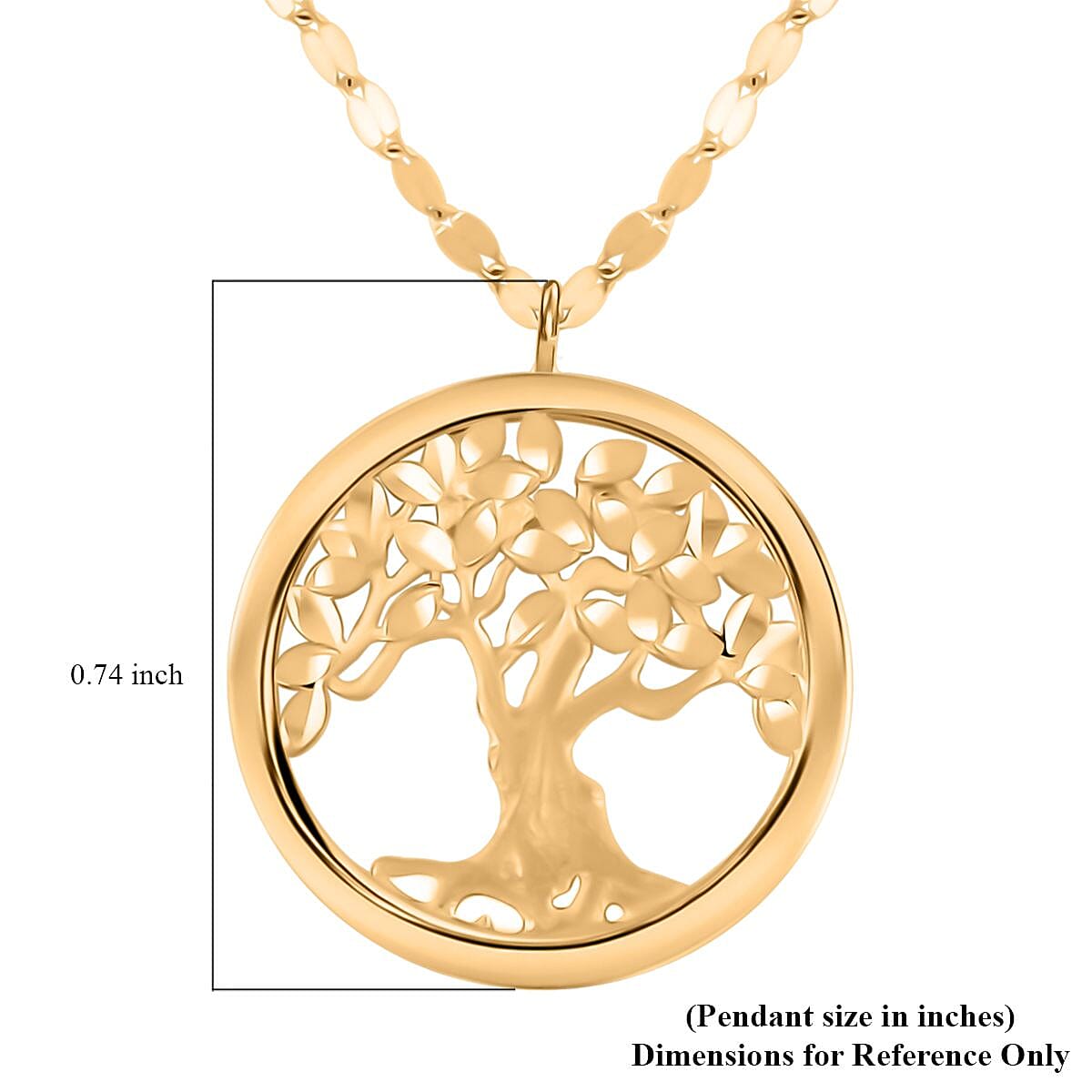 Italian Tree of Life Necklace in 10K Yellow Gold 1.91 Grams 18-20 Inches