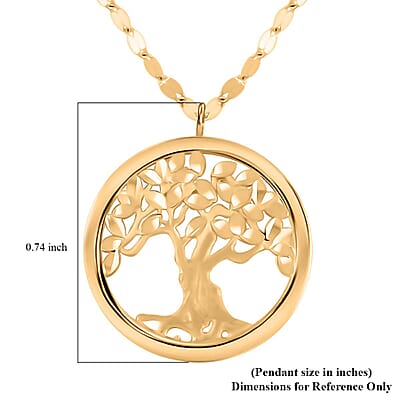 Italian Tree of Life Necklace in 10K Yellow Gold 1.91 Grams 18-20 Inches