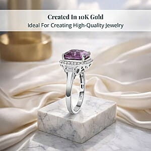 Certified & Appraised Luxuriant AAA Lab Grown Purple Sapphire and E-F VS Lab Grown Diamond 7.16 ctw Ring in 10K White Gold (Size 9.0)