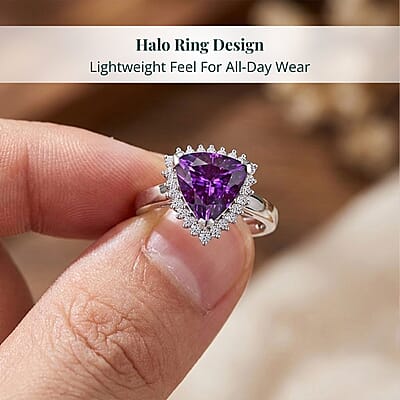 Certified & Appraised Luxuriant AAA Lab Grown Purple Sapphire and E-F VS Lab Grown Diamond 5.17 ctw Ring in 10K White Gold (Size 10.0)