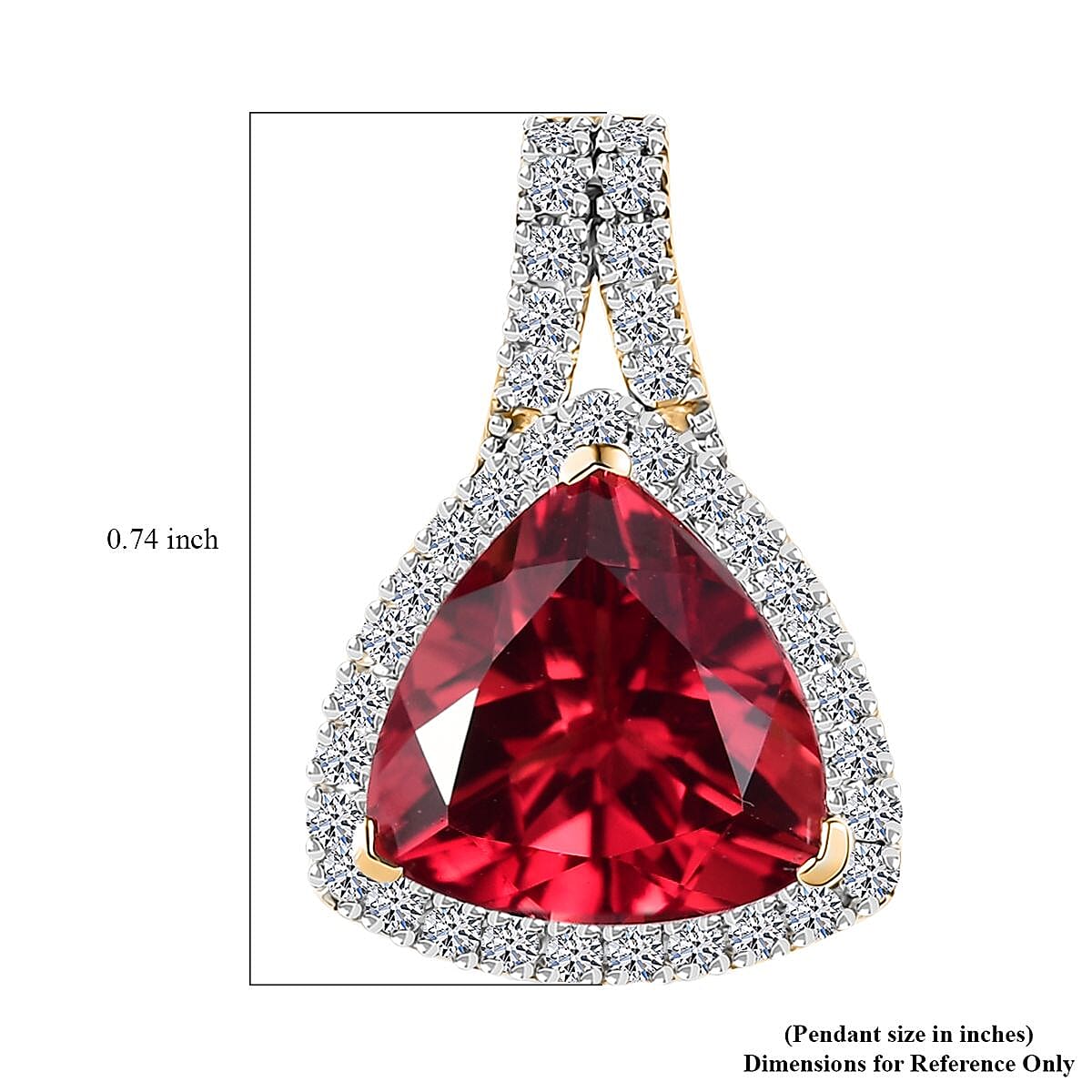 Certified & Appraised Luxuriant AAA Lab Grown Padparadscha Sapphire and E-F VS Lab Grown Diamond 5.09 ctw Pendant Necklace (18 Inches) in 10K Yellow Gold