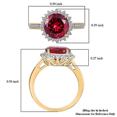 Certified & Appraised Luxuriant AAA Lab Grown Padparadscha Sapphire and E-F VS Lab Grown Diamond 5.50 ctw Ring in 10K Yellow Gold (Size 10.0)