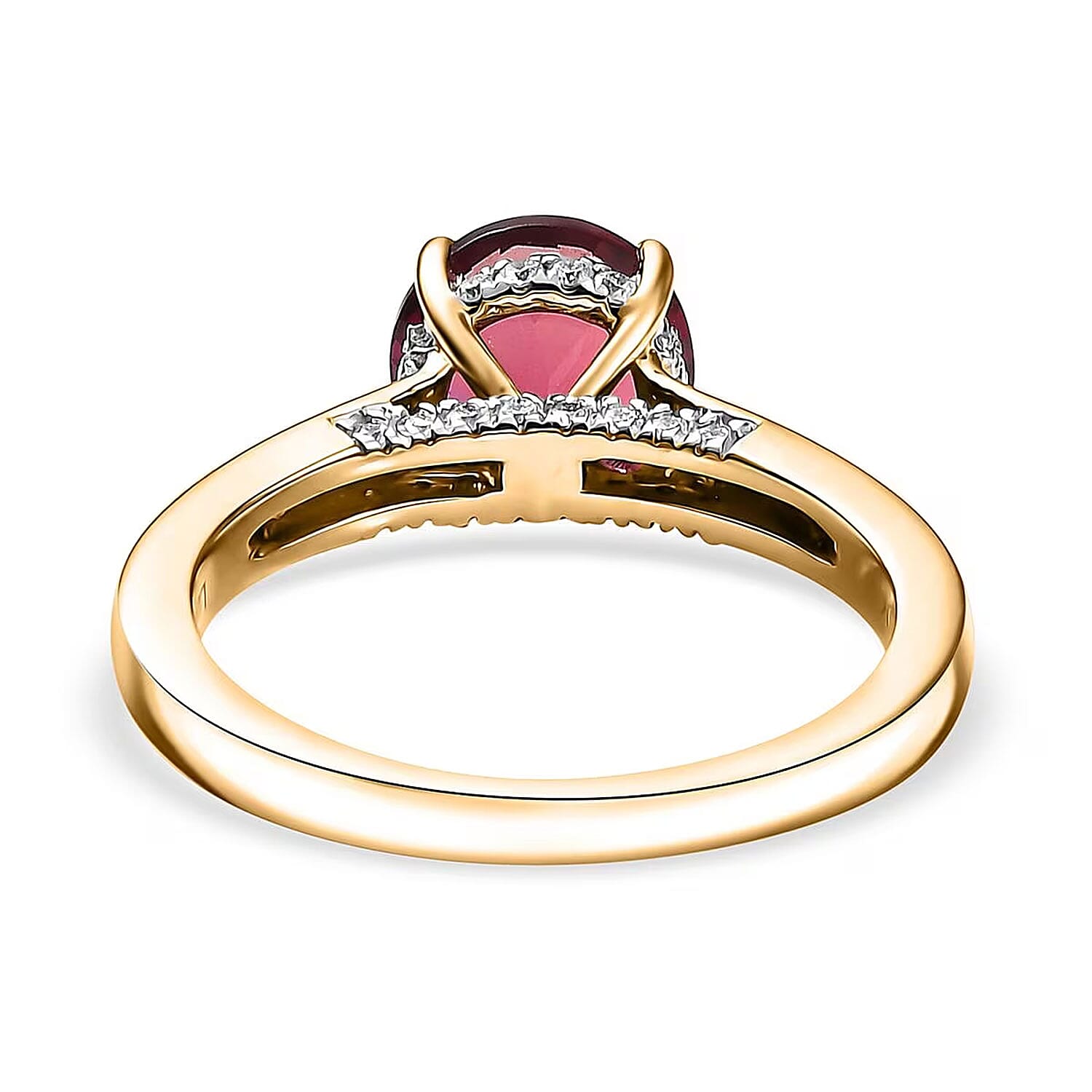 Certified & Appraised AAA Luxuriant Bixbite (LG) and E-F VS Lab Grown Diamond 2.10 ctw Ring in 10K Yellow Gold (Size 10.0)