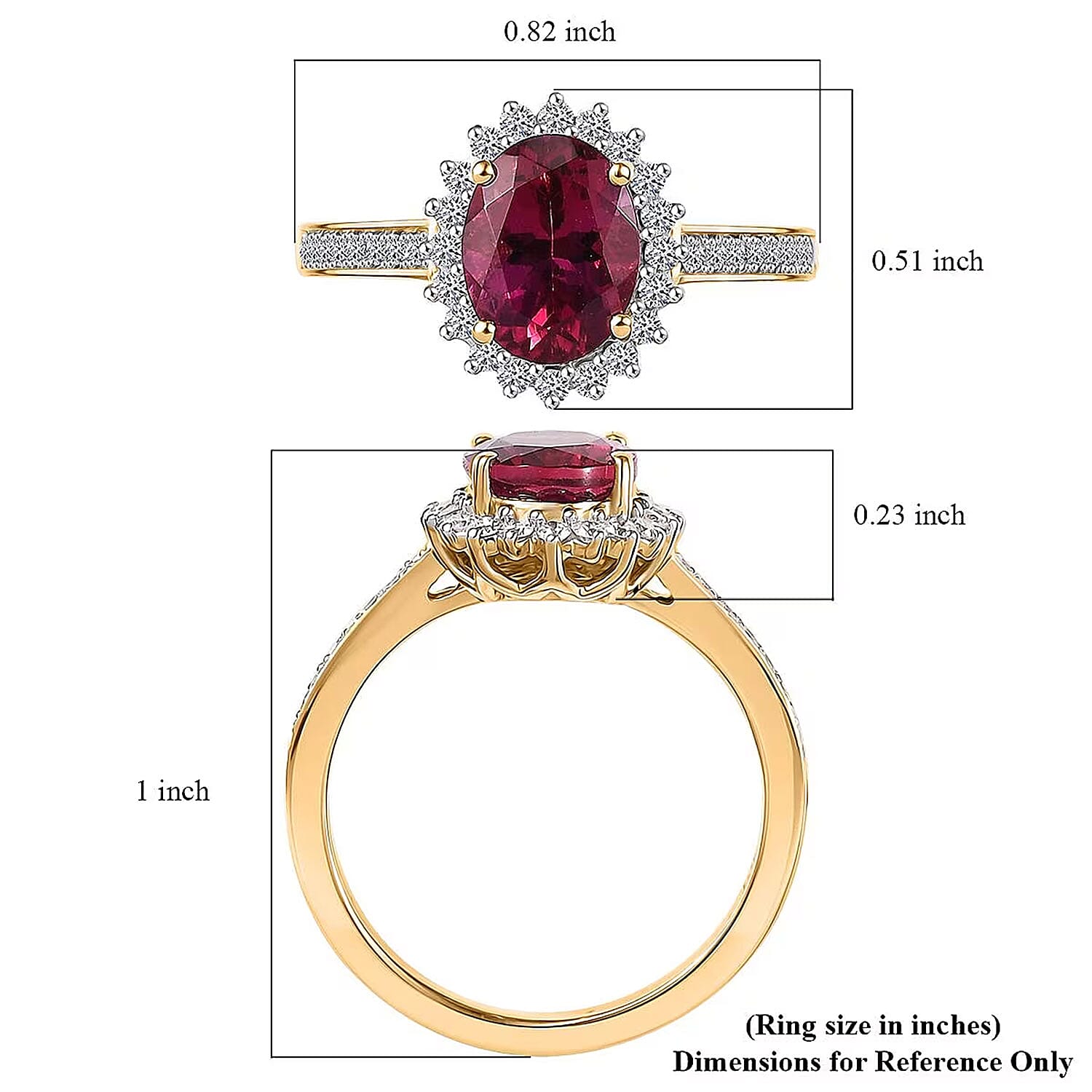 Certified & Appraised AAA Luxuriant Bixbite (LG) and E-F VS Lab Grown Diamond 2.15 ctw Ring in 10K Yellow Gold (Size 10.0)