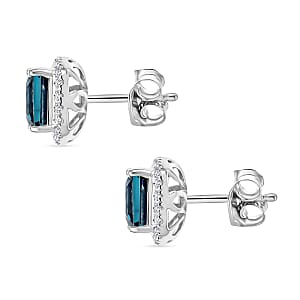 Luxuriant AAA Lab Grown Alexandrite and E-F VS Lab Grown Diamond 4.28 ctw Earrings in 10K White Gold