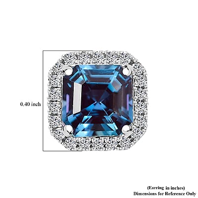 Certified & Appraised Luxuriant AAA Lab Grown Alexandrite and E-F VS Lab Grown Diamond 4.28 ctw Earrings in 10K White Gold