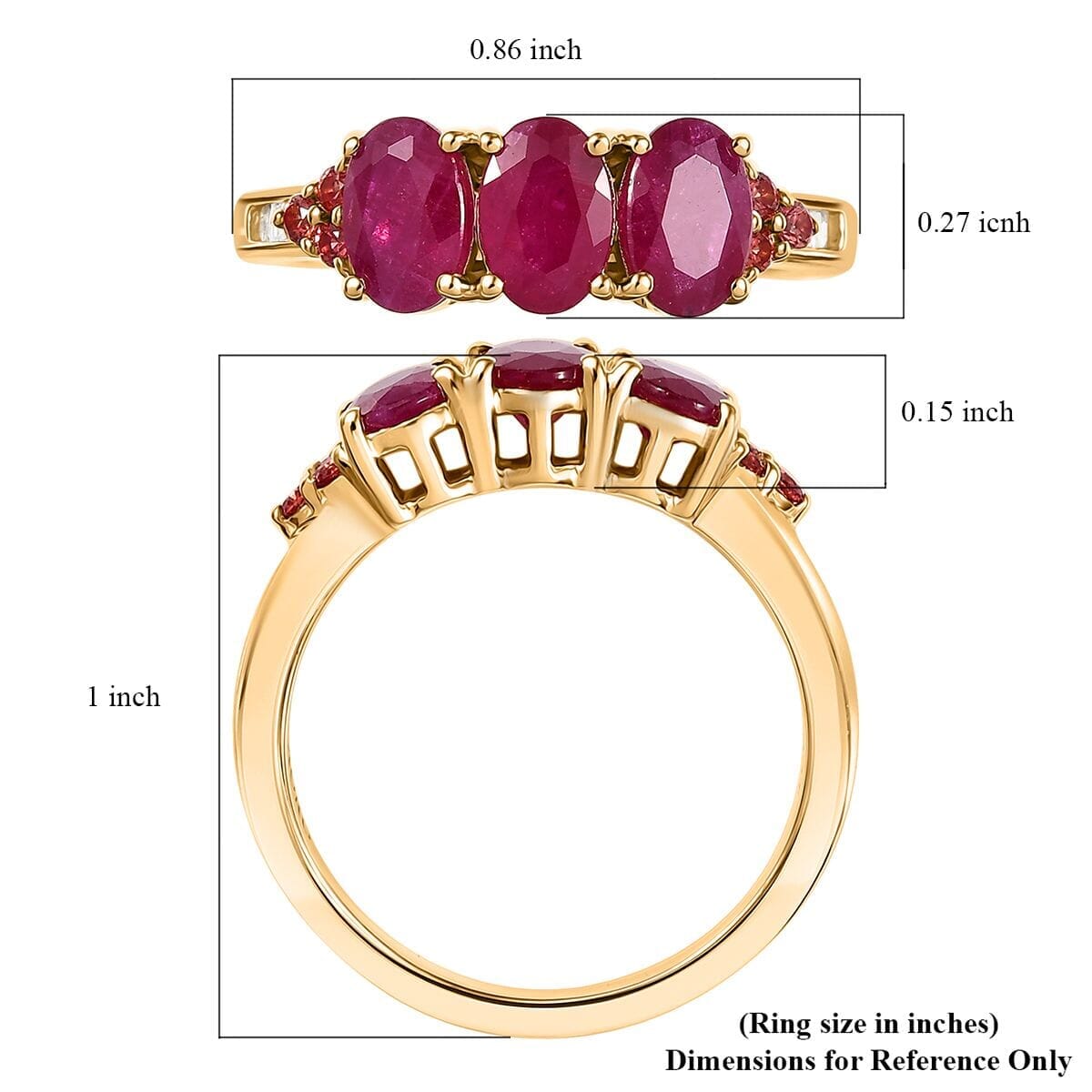 Luxoro 10K Yellow Gold AAA Montepuez Ruby, Padparadscha Sapphire and White Diamond (I2) Art Deco Halo Ring (Size 6.5) 2.90 ctw image number 5