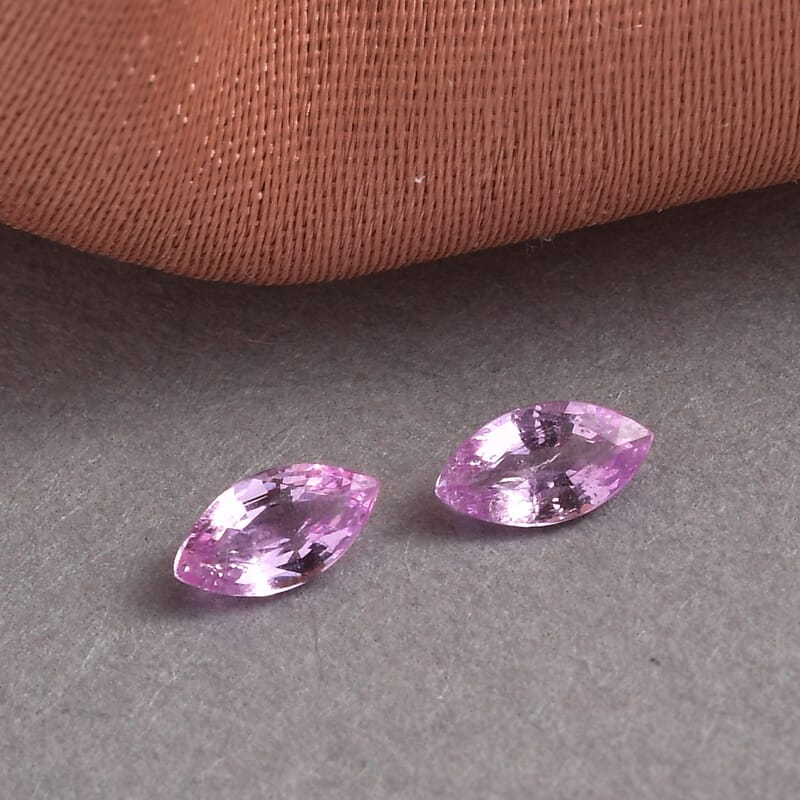 Madagascar Pink Sapphire Set of 2 (Mrq 5x2.5 mm) 0.30 ctw