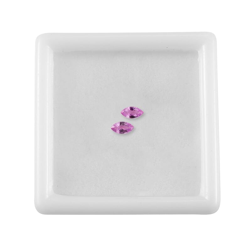 Madagascar Pink Sapphire Set of 2 (Mrq 5x2.5 mm) 0.30 ctw
