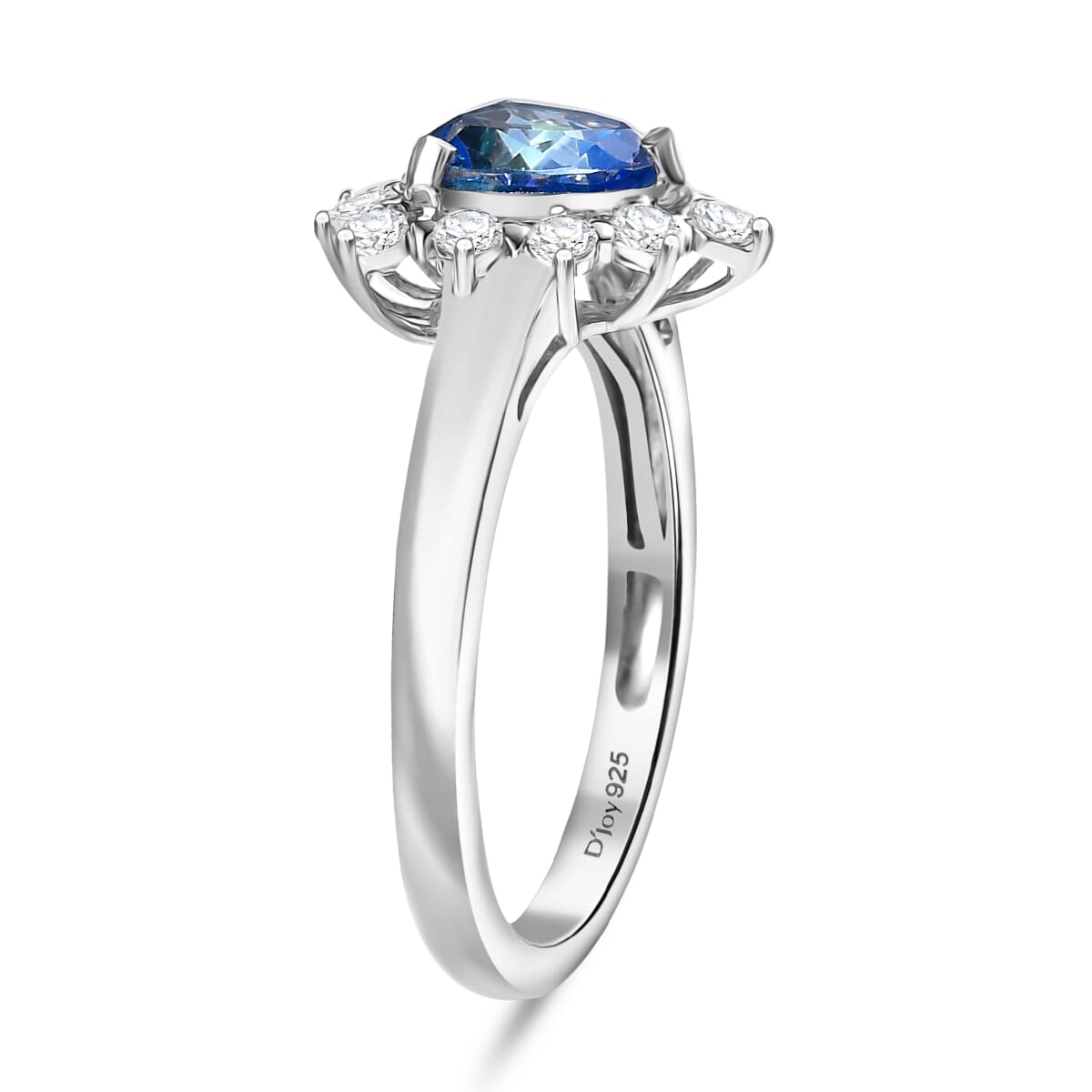 D'Joy Neptune Garden Mystic Topaz and White Zircon 2.80 ctw Starburst Ring in Rhodium Over Sterling Silver (Size 9.0) image number 3