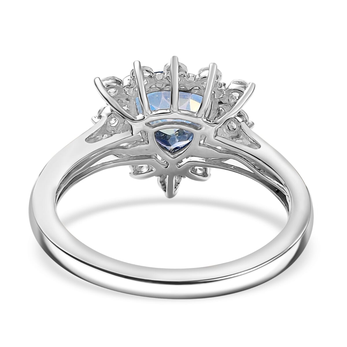 D'Joy Neptune Garden Mystic Topaz and White Zircon 2.80 ctw Starburst Ring in Rhodium Over Sterling Silver (Size 9.0) image number 4