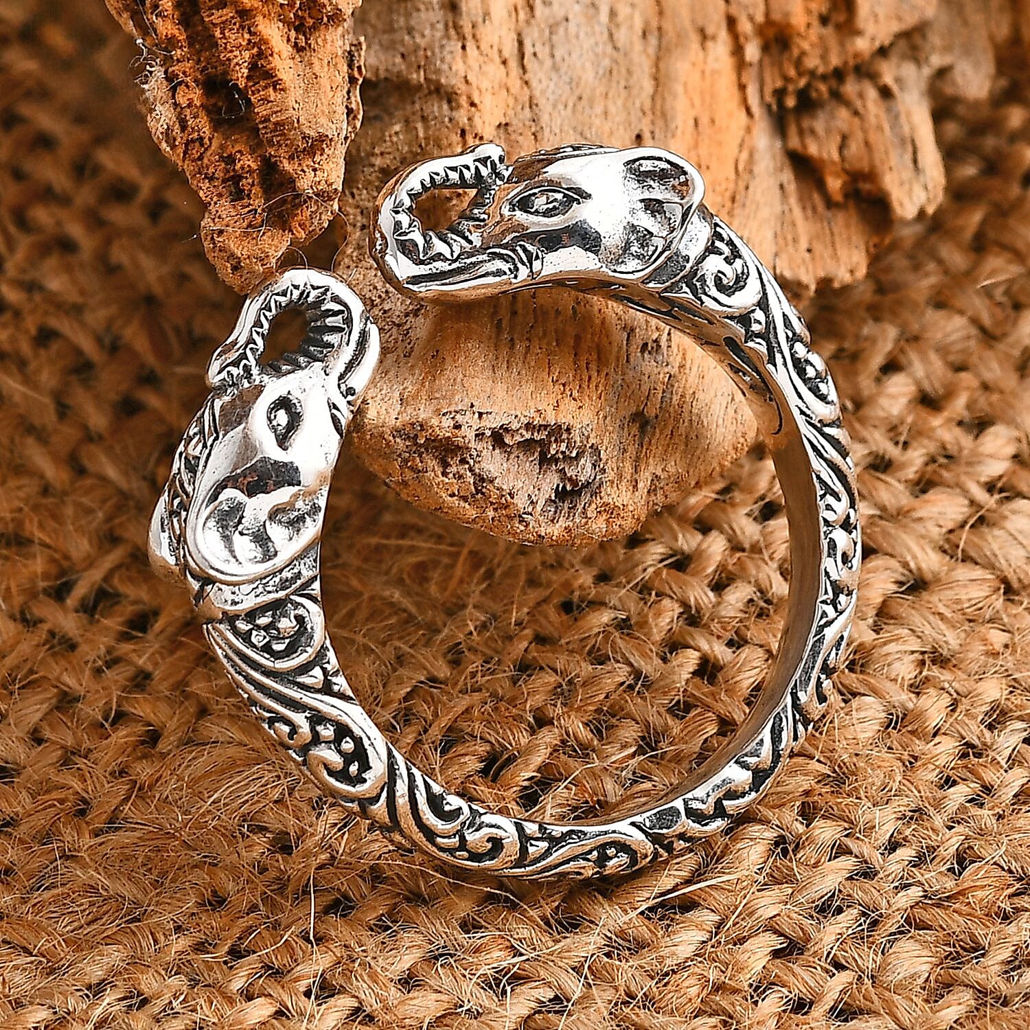 Bali Legacy Sterling Silver Elephant Ring (Size 10.0) 7.07 Grams