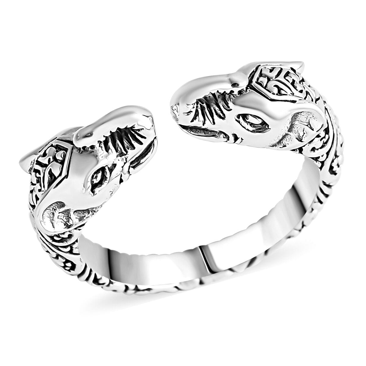 Bali Legacy Sterling Silver Elephant Ring (Size 8.0) 7.07 Grams image number 0