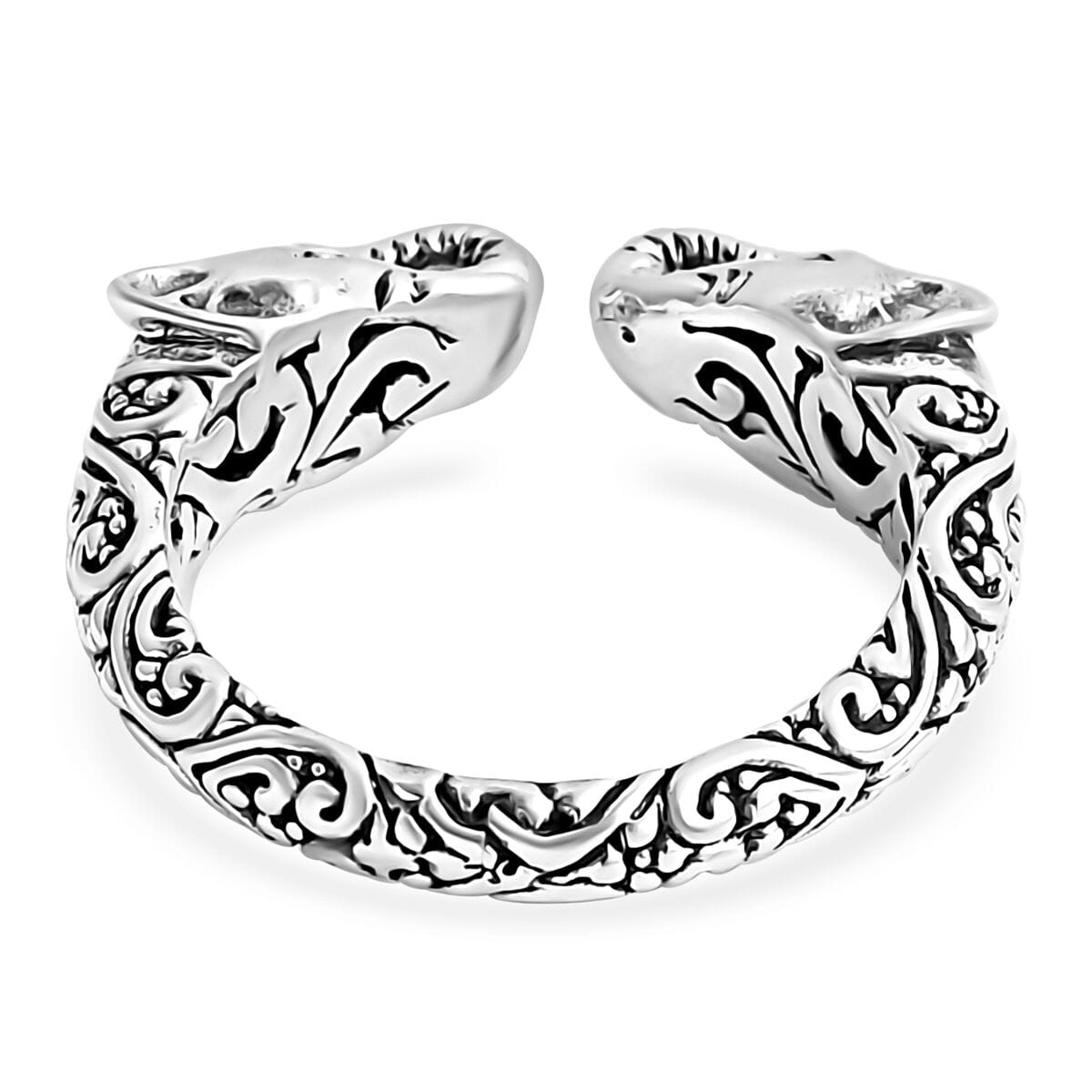 Bali Legacy Sterling Silver Elephant Ring (Size 8.0) 7.07 Grams image number 4