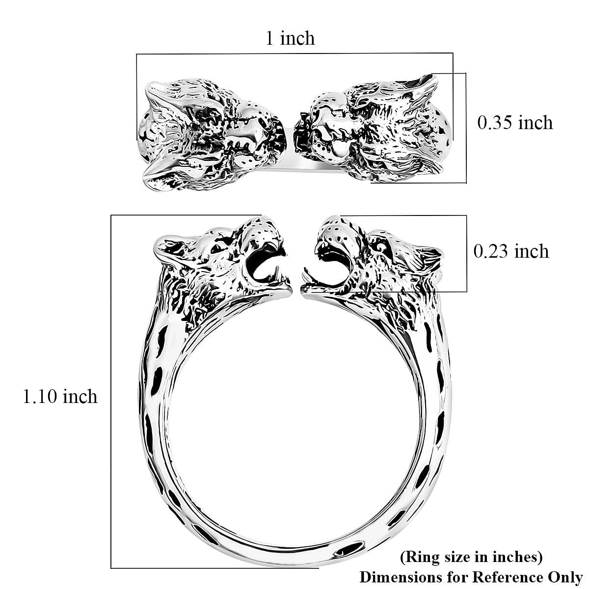 Bali Legacy Sterling Silver Lion Ring (Size 10.0) 6.46 Grams image number 5