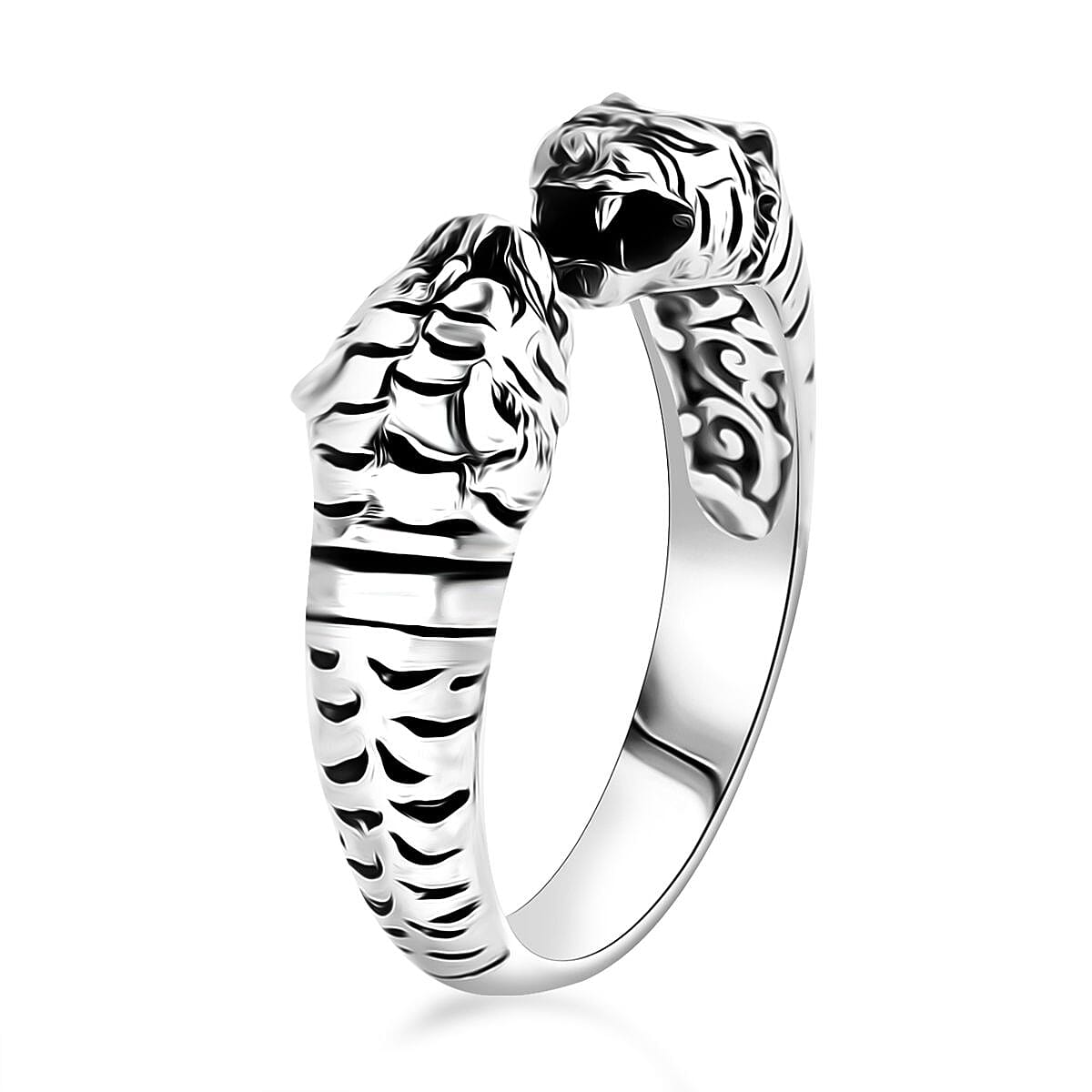 Bali Legacy Sterling Silver Panther Ring (Size 7.0) 6.50 Grams image number 3