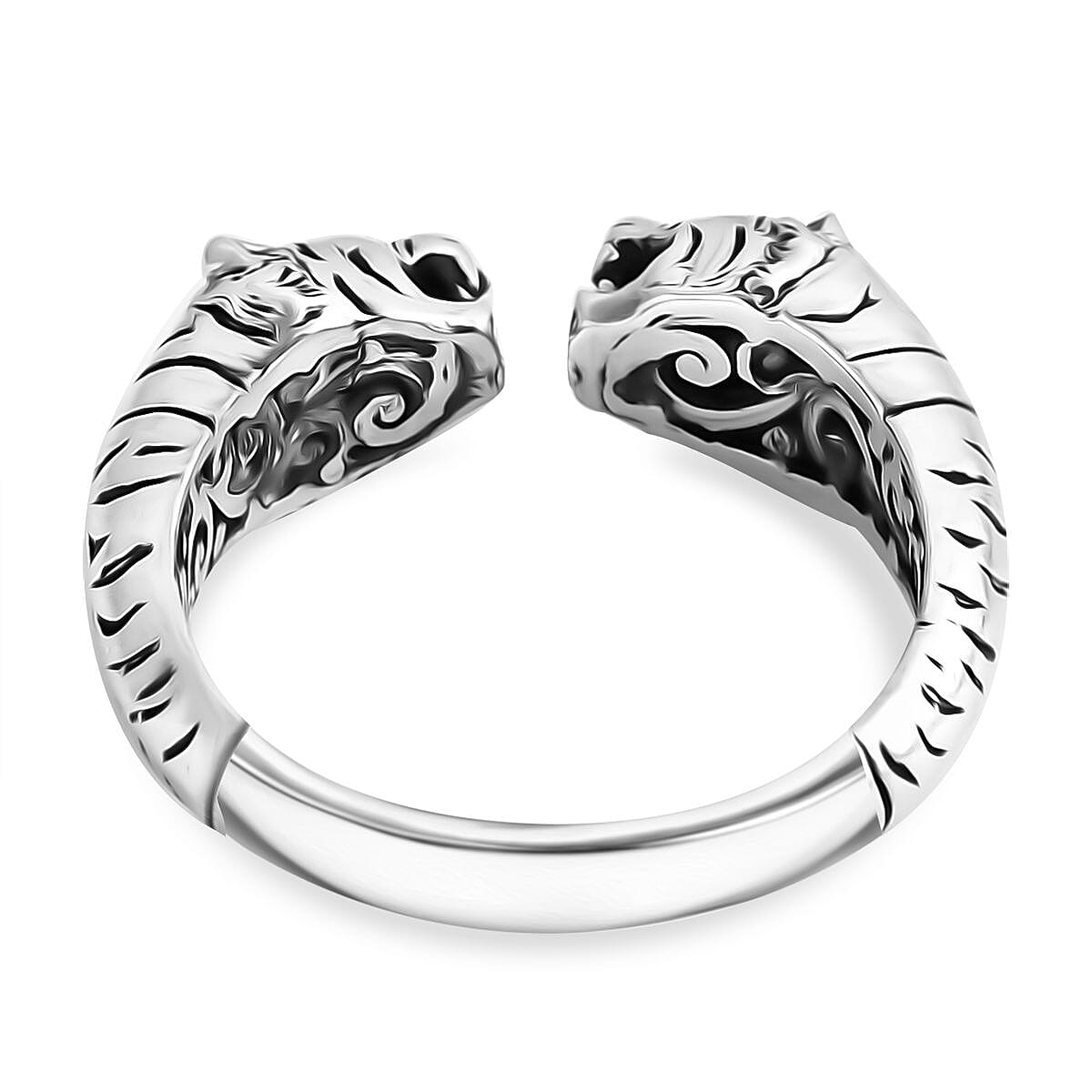 Bali Legacy Sterling Silver Panther Ring (Size 7.0) 6.50 Grams image number 4