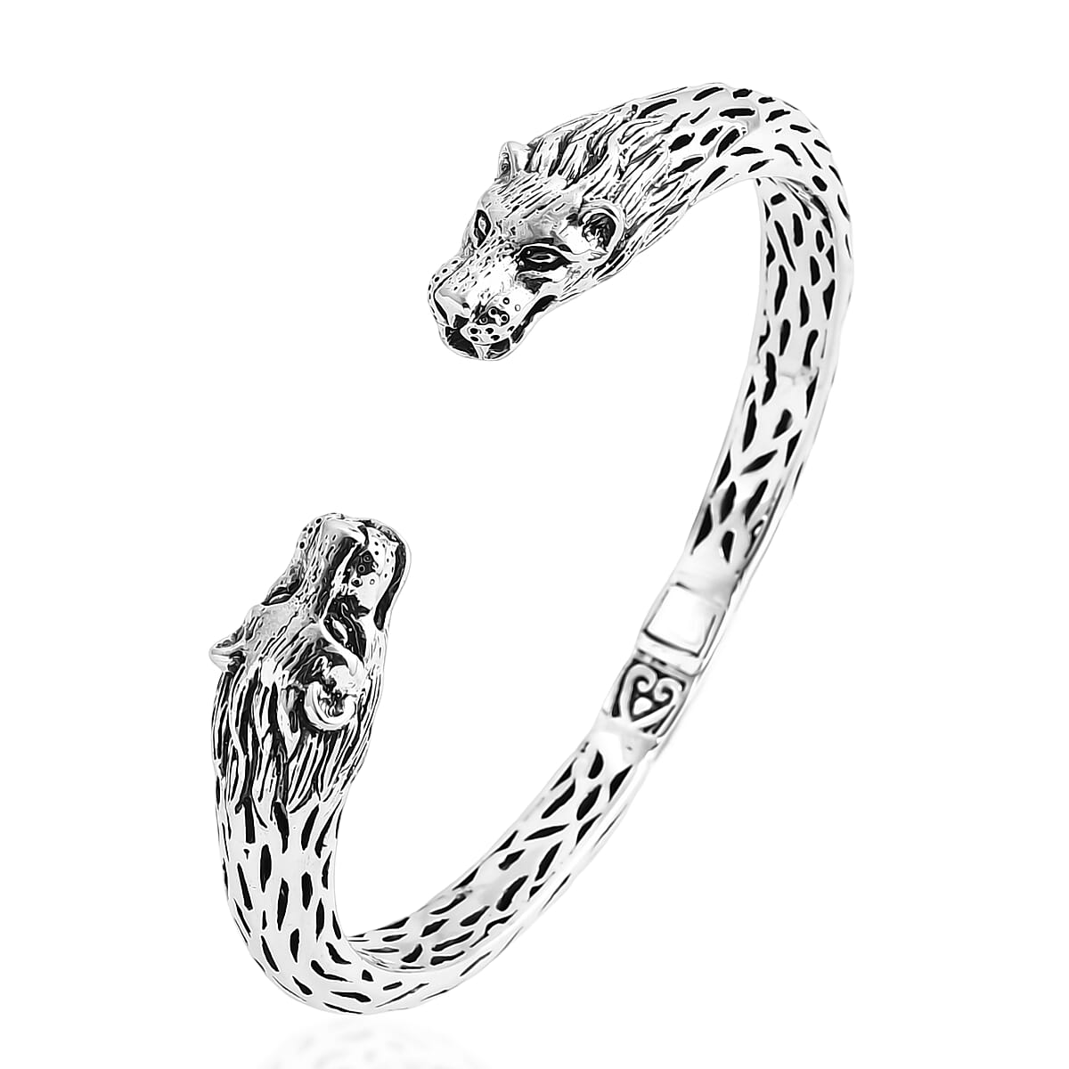 Bali Legacy Sterling Silver Lion Cuff Bracelet (7.25 In) 29.79 Grams image number 3