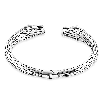 Bali Legacy Sterling Silver Lion Cuff Bracelet (7.25 In) 29.79 Grams