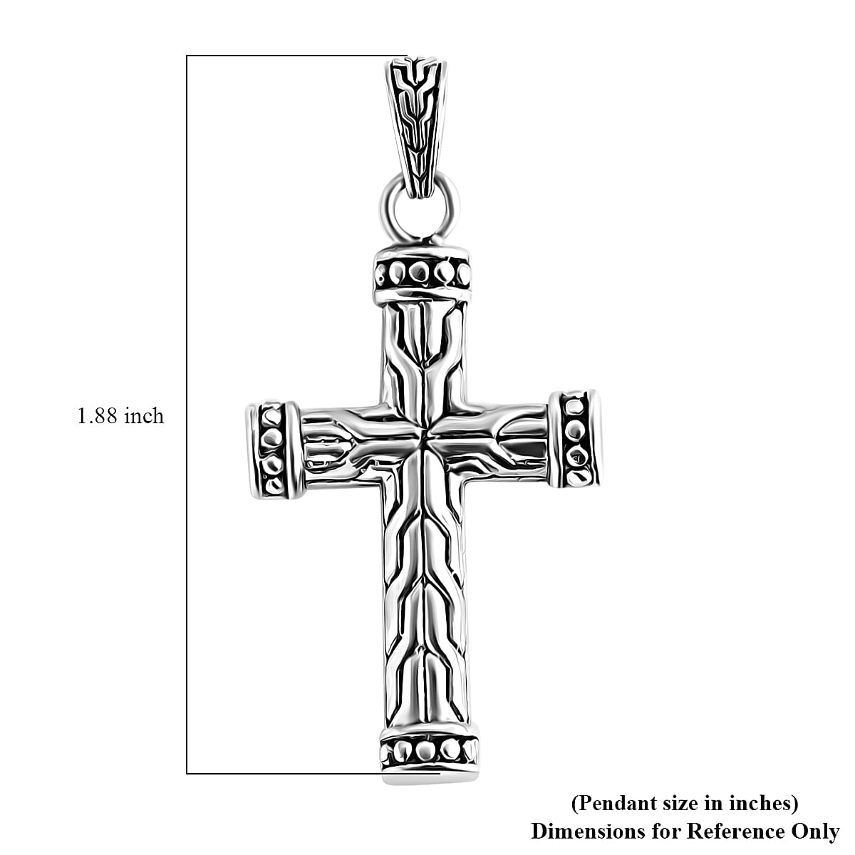 Bali Legacy Cross Pendant without Chain in Sterling Silver 5.65 Grams