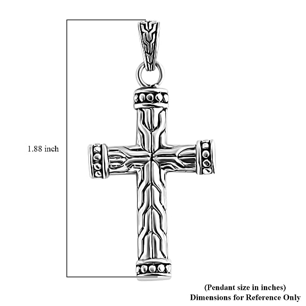 Bali Legacy Cross Pendant without Chain in Sterling Silver 5.65 Grams
