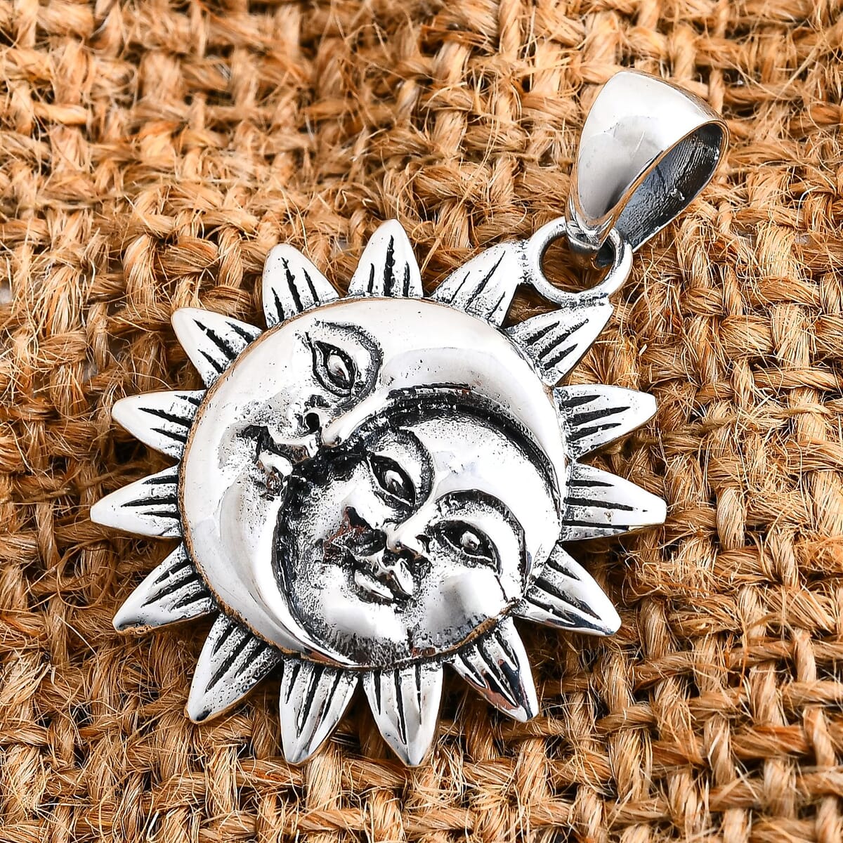 Bali Legacy Sun and Moon Pendant without Chain in Sterling Silver 4.75 Grams image number 1