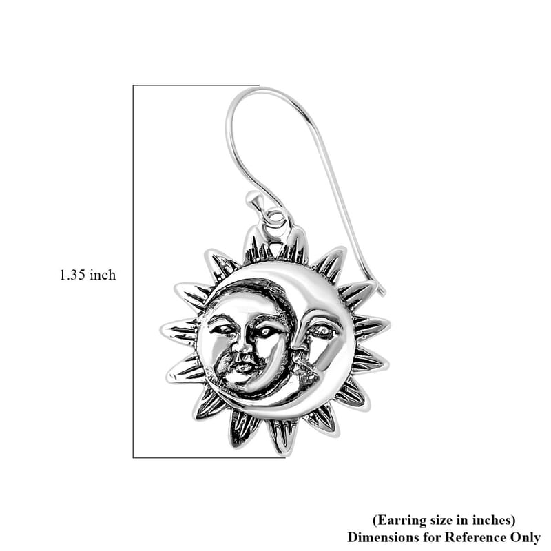 Bali Legacy Sun and Moon Earrings in Sterling Silver 5 Grams