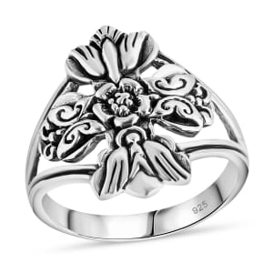 Bali Legacy Catholic Cross Ring in Sterling Silver (Size 10.0) 4.40 Grams