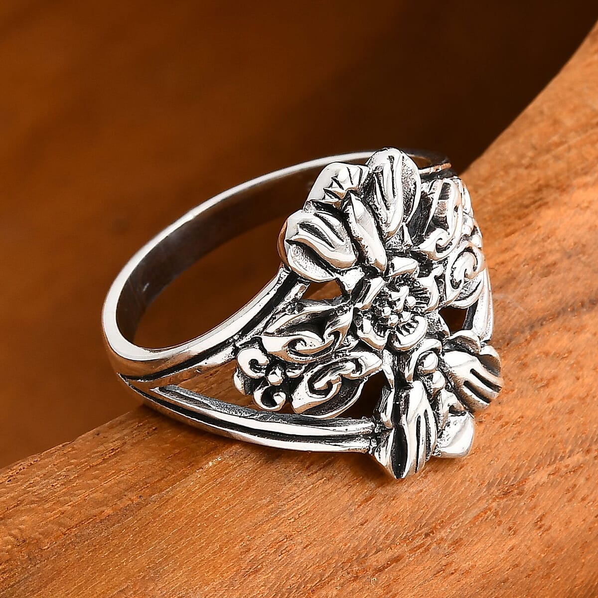 Bali Legacy Catholic Cross Ring in Sterling Silver (Size 6.0) 4.40 Grams image number 1