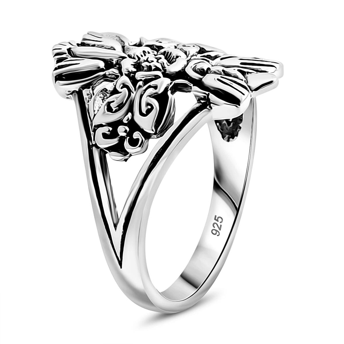 Bali Legacy Catholic Cross Ring in Sterling Silver (Size 6.0) 4.40 Grams image number 3