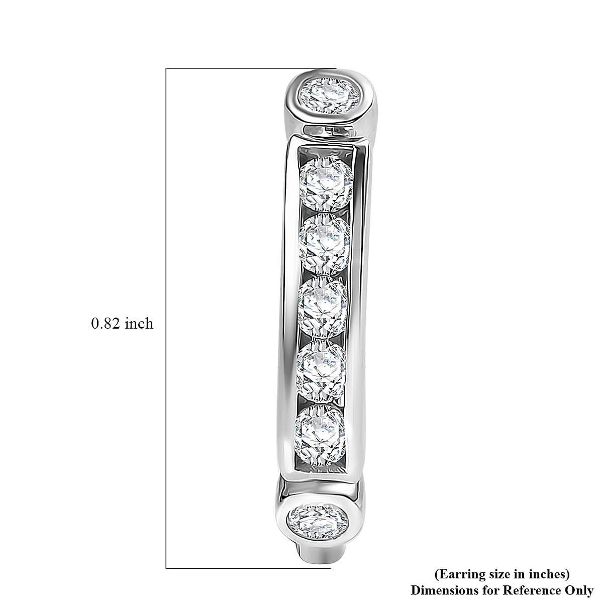 D'Joy Moissanite 0.85 ctw Hoop Earrings in Rhodium Over Sterling Silver