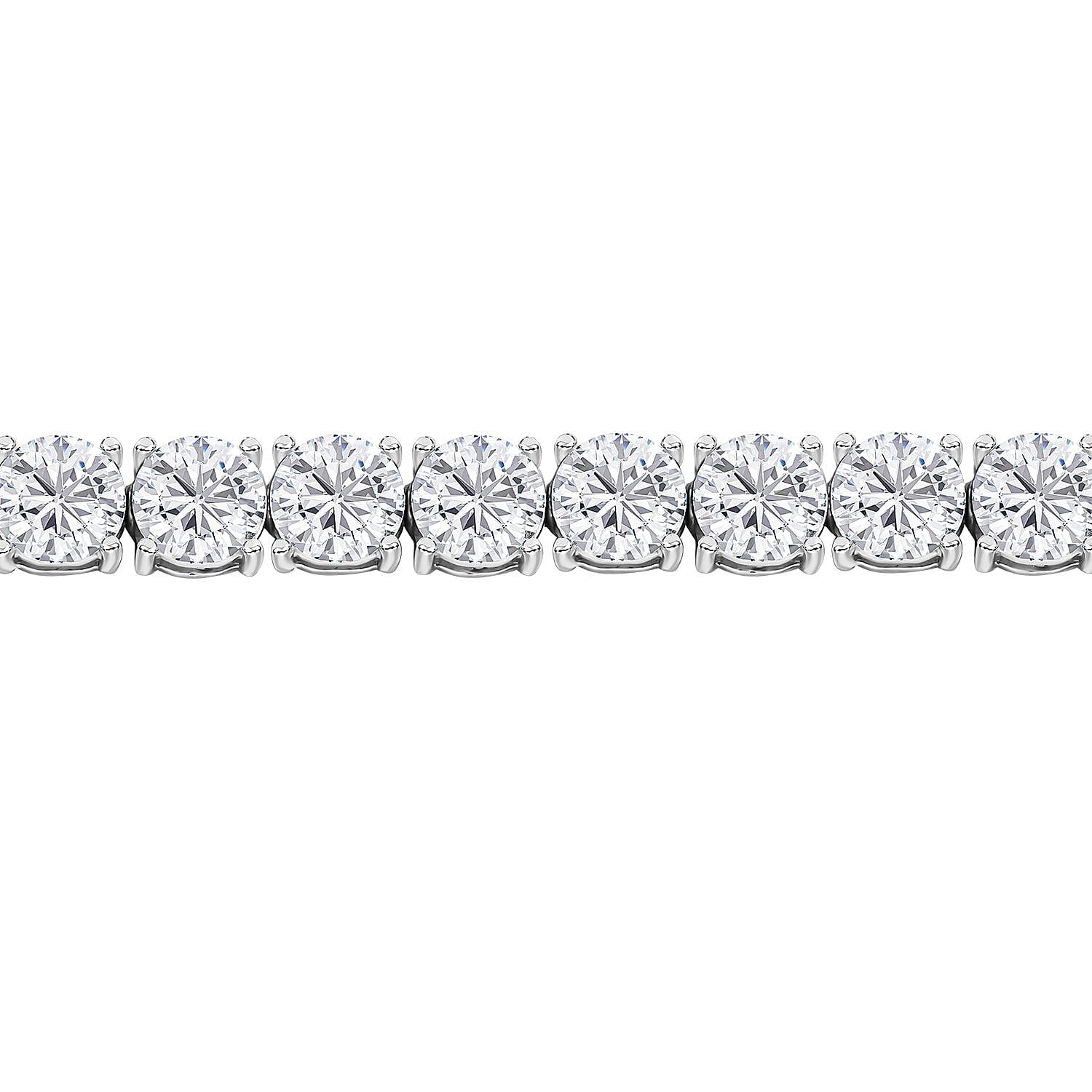 Moissanite 15.10 ctw Tennis Bracelet in Platinum Over Sterling Silver (6.50 In)