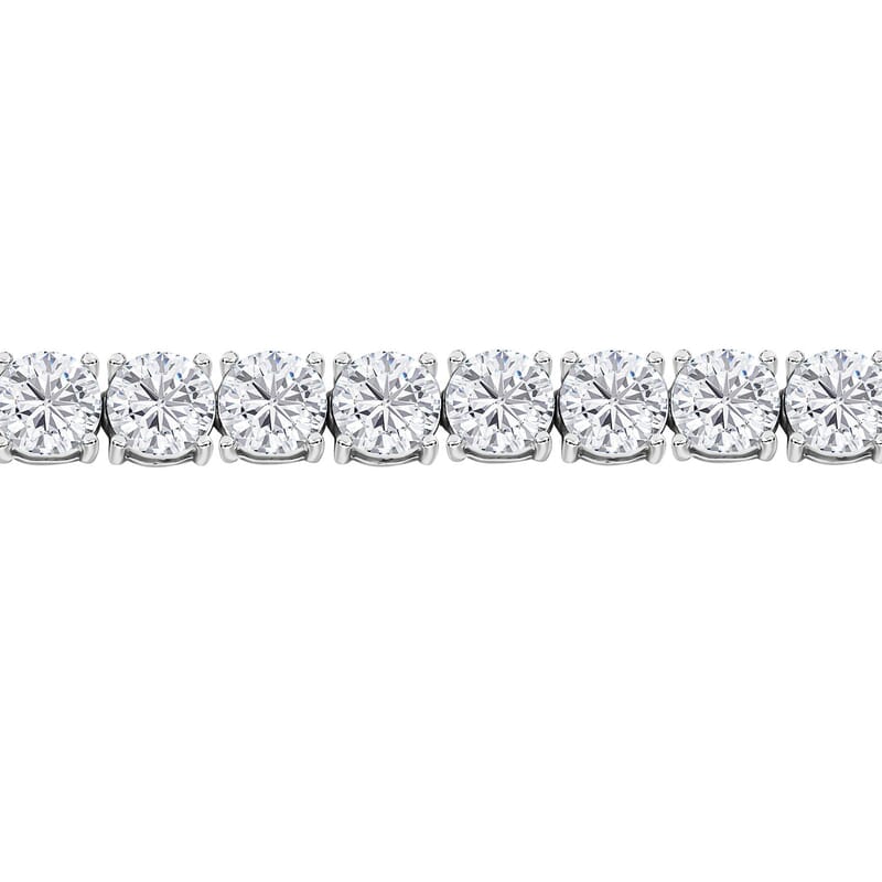 Moissanite 15.10 ctw Tennis Bracelet in Platinum Over Sterling Silver (6.50 In)